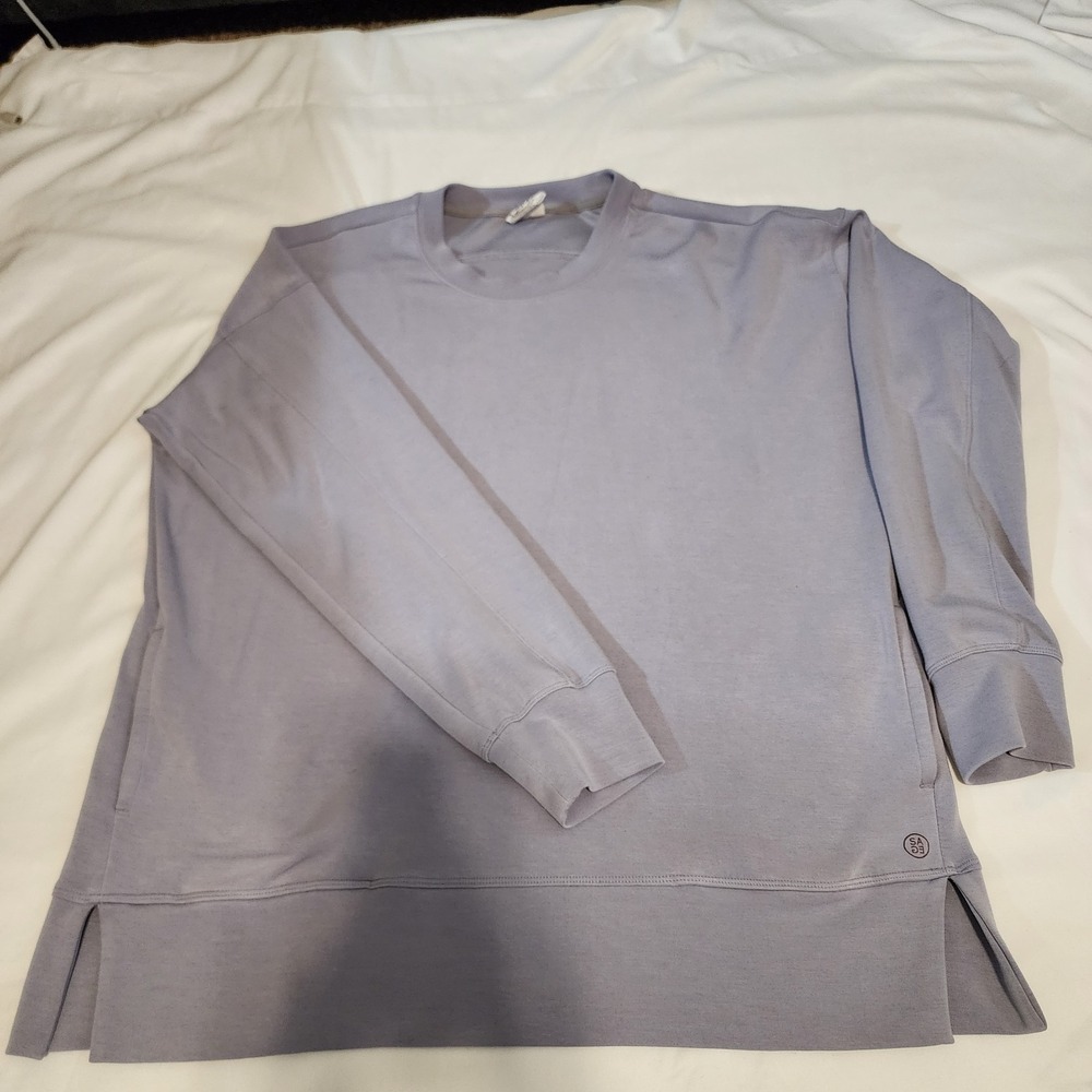 SAGE Collective‎ Scuba Crewneck Sweatshirt. Periwinkle. Super Soft. Pockets L